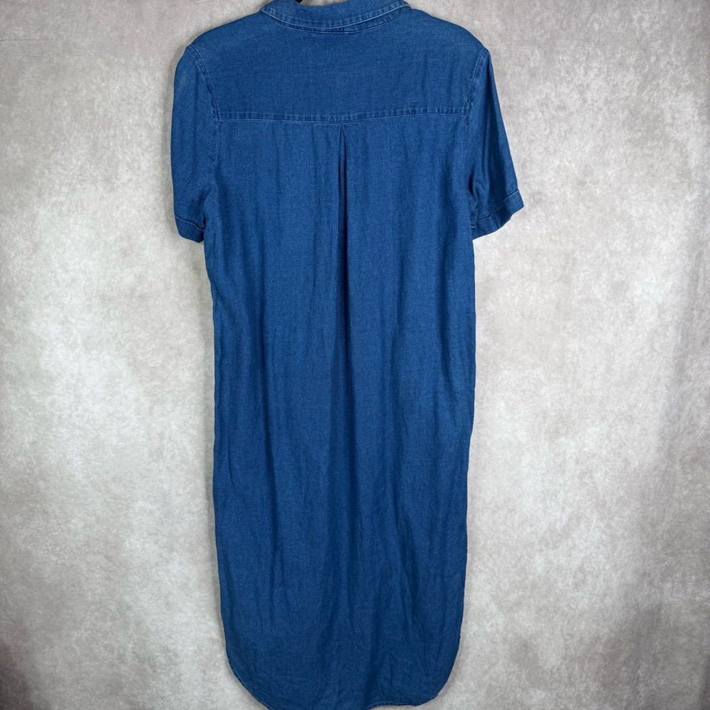 Whistles‎ Chambray Short Sleeve Midi Shirt Dress In Blue Women's Size US 6 - Picture 4 of 8